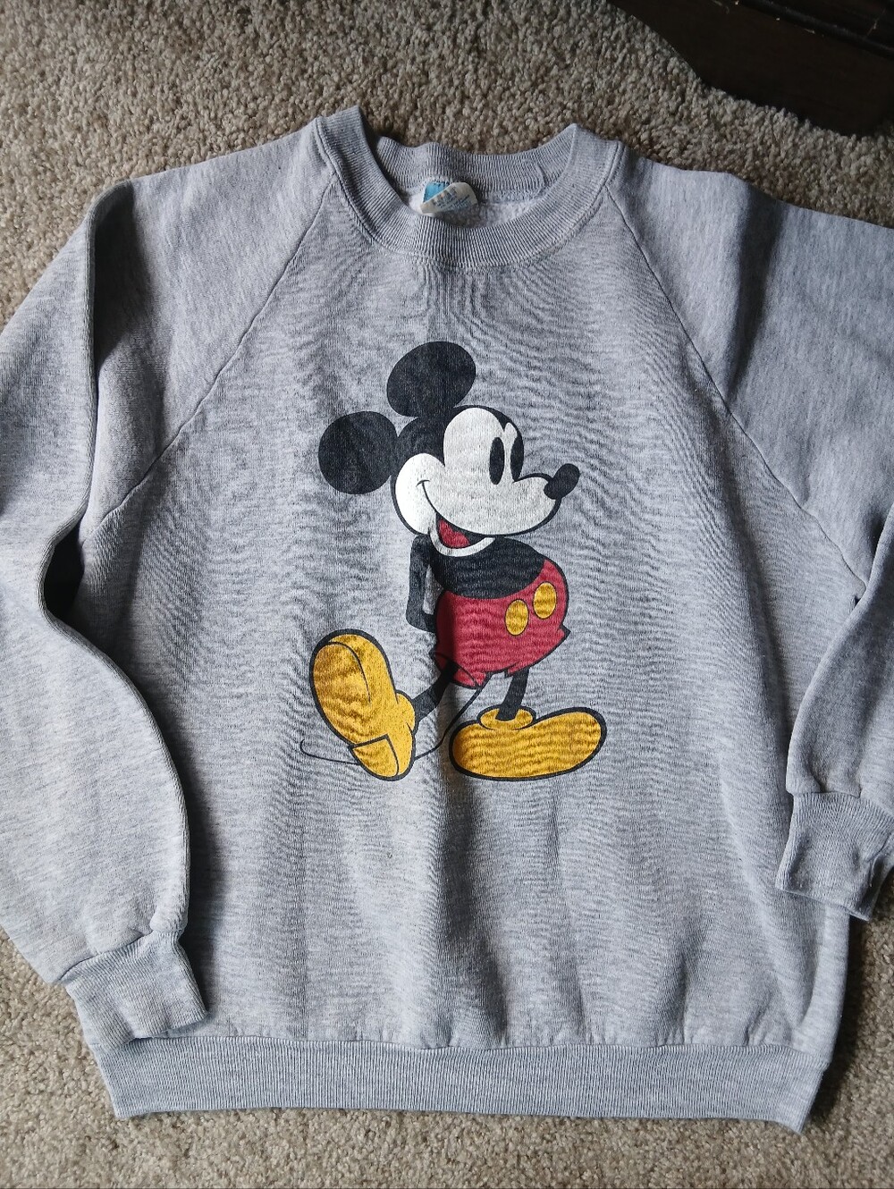 Vintage Disney Mickey Mouse Gray Pullover Sweatshirt
